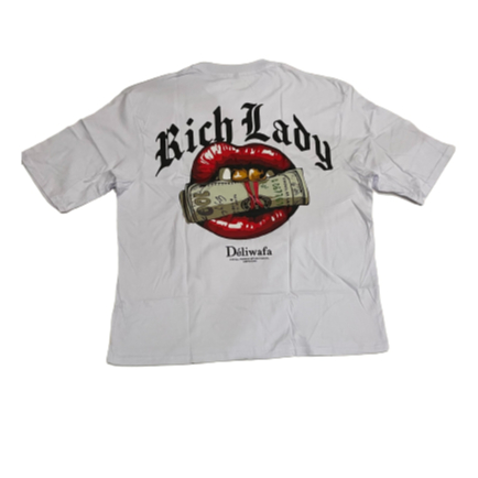 Deliwafa - [Deliwafa] Oversize Unisex T-Shirt Rich Lady