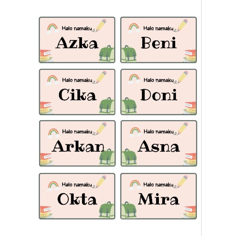 

Stiker Label Costume Nama isi 50 (D)