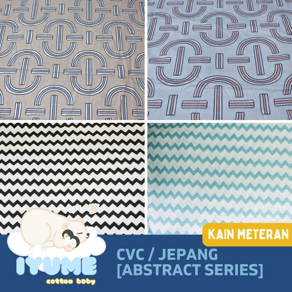 BAHAN KAIN KATUN CATRA/JEPANG METERAN MOTIF GARIS [ABSTRACT SERIES l ABSTRACT l ZIGZAG l STRIPE] Bah