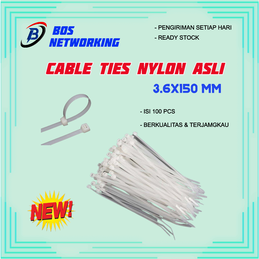 

Kabel Ties Cable Ties Ukuran 3.6 x 150 mm Material Nylon Kualitas Bagus