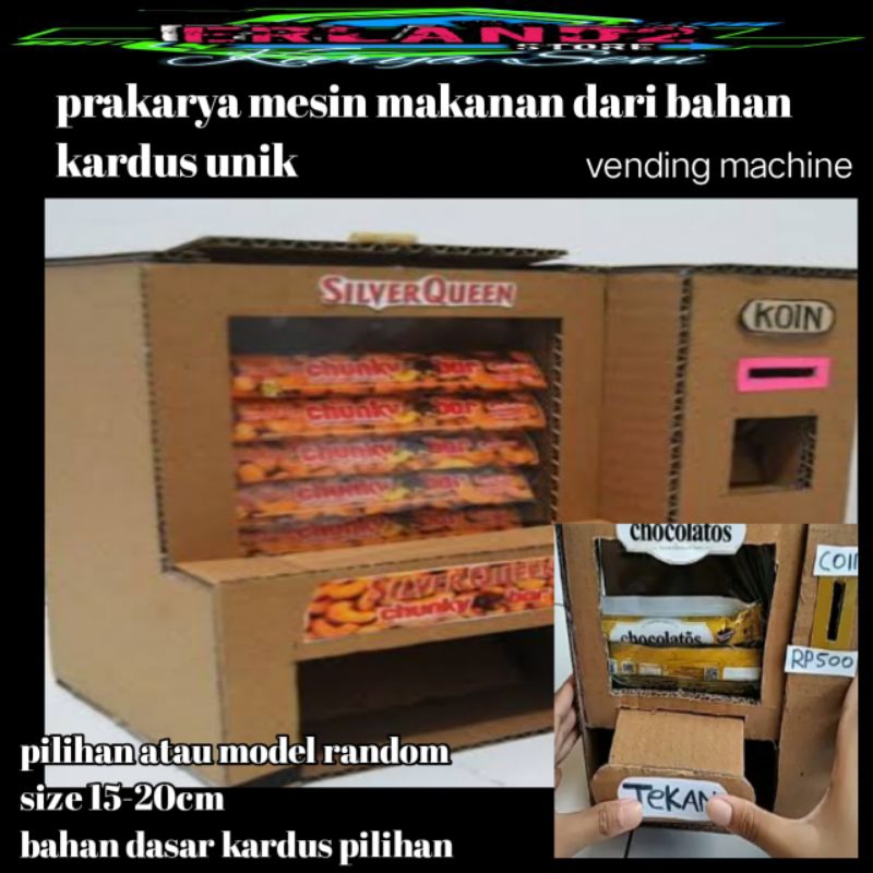 

prakarya mesin makanan vending machine dari kardus