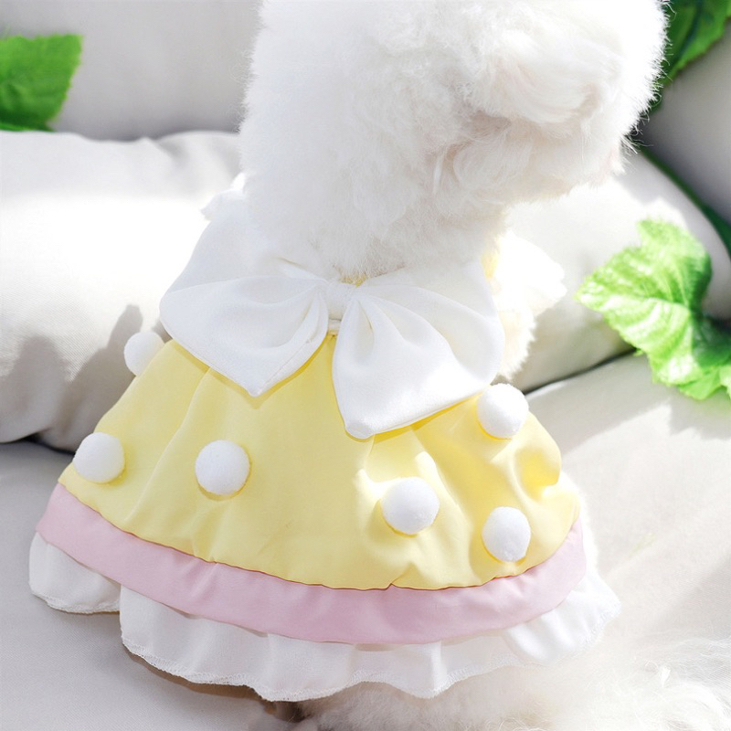 Harmony pompom ribbon korea dress