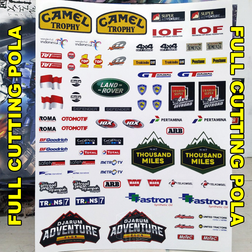 Stiker Decal RC Offroad 1/12 dan 1/16 Indo 02 (Full Cutting Pola)
