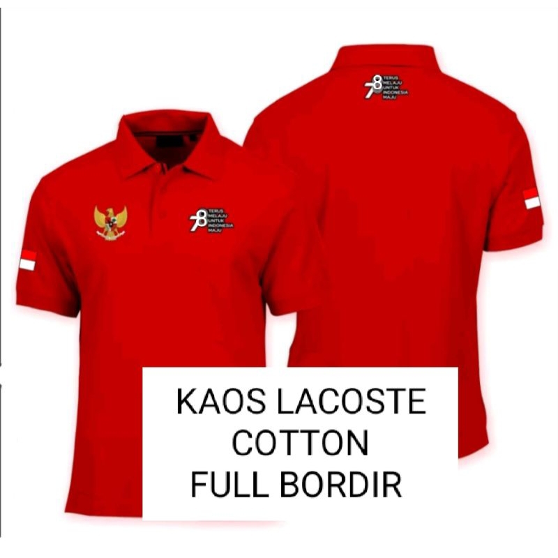 KAOS KEMERDEKAAN RI 78 BAJU POLO HUT RI 78 SERAGAM HUT RI 78 FULL BORDIR.