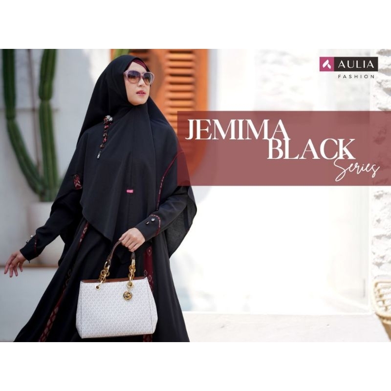 JEMIMA BLACK BY AULIA FASHION ORIGINAL GAMIS TERBARU BEST SELLER MOTIF BLACK SARUNG DARI AULIA BAHAN