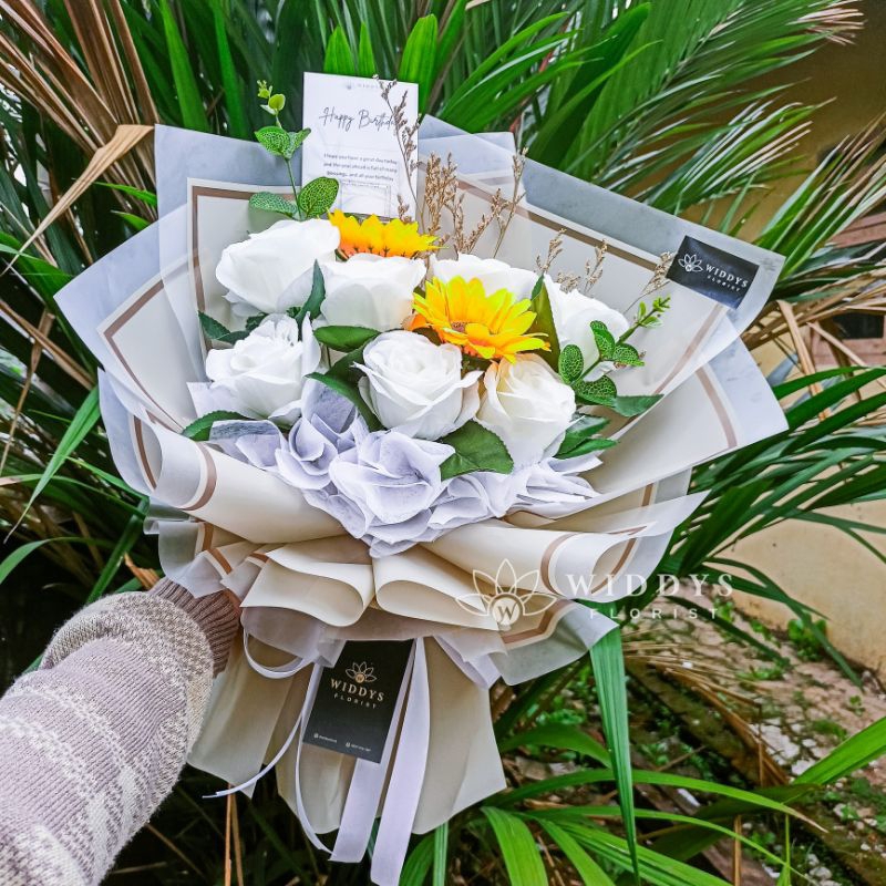 FLOWERS BOUQUET - buket bunga artificial 9 tangkai | buket bunga palsu | buket bunga besar | buket b