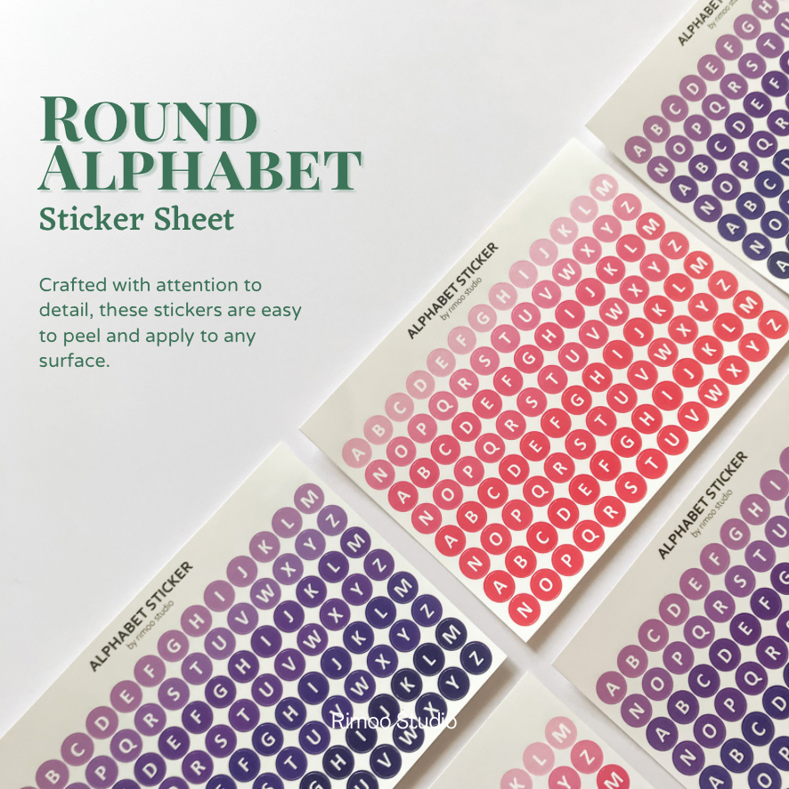 

Round Alphabet Sticker Sheet