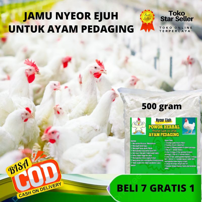 

VITAMIN PENGGEMUK AYAM PEDAGING/BROILER RAMUAN HERBAL JAMU NYEOR EJUH EXTRA GULA OBAT NAFSU MAKAN