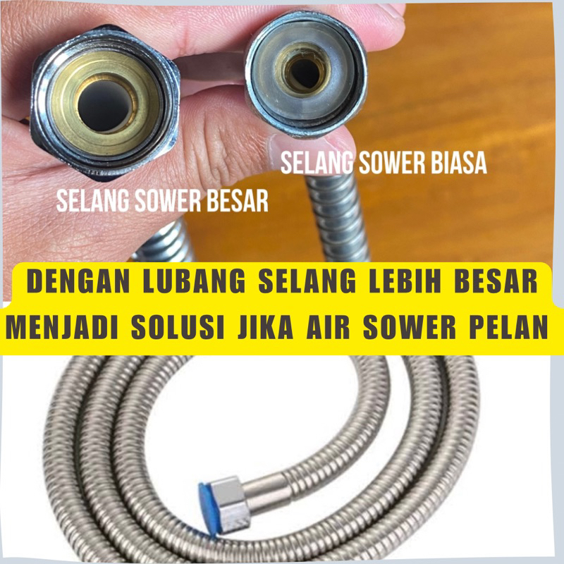 DIY SELANG SHOWER IMPORT JUMBO UKURAN LUBANG BESAR