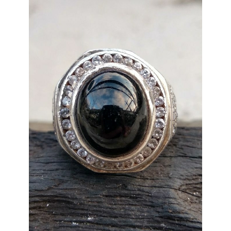 kecubung teh kecubung wulung kristal ring perak