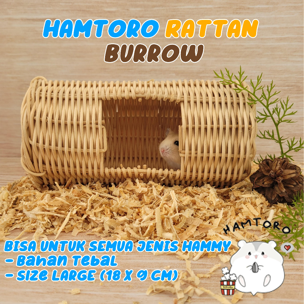 Hamtoro Rattan BURROW Mainan Terowongan Hamster