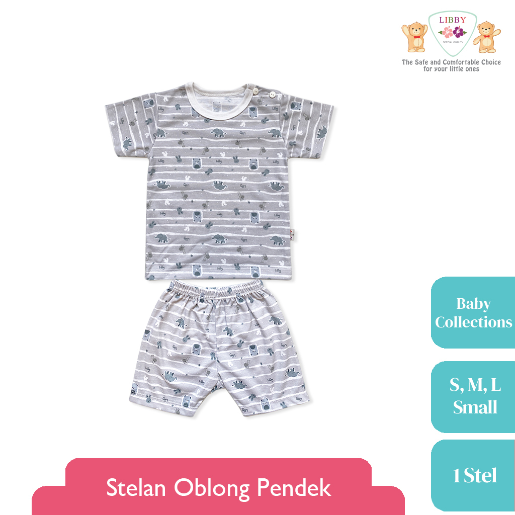 LIBBY Setelan Bayi Oblong Pendek Motif Baby Collection