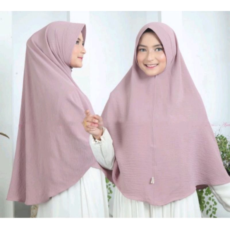 Jilbab Hijab Crinkle Pet Antem Size L/ Bergo Crinkle Pet Antem Terbaru