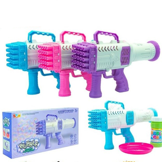 Mainan Bubble Gun Bazoka 25 Lubang Gelembung Babel Basoka