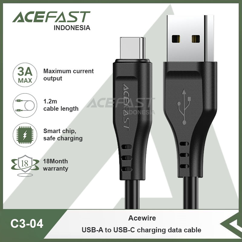 Acefast Indonesia - Kabel Charger ACEFAST Acewire C3-04 USB-A To USB-C Data Cable