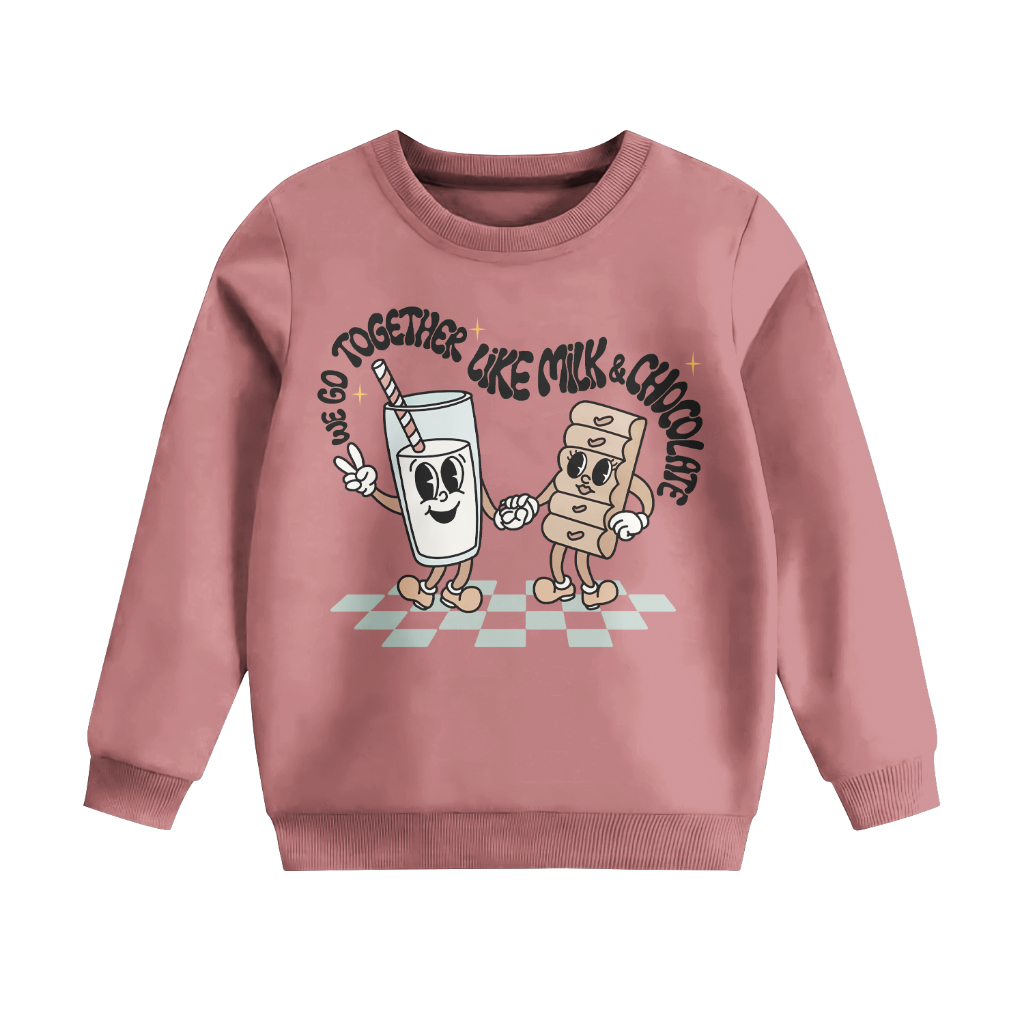 Sweater Crewneck Distro Anak Laki-laki dan Perempuan 1-10 tahun warna Candy - Milk And Choco