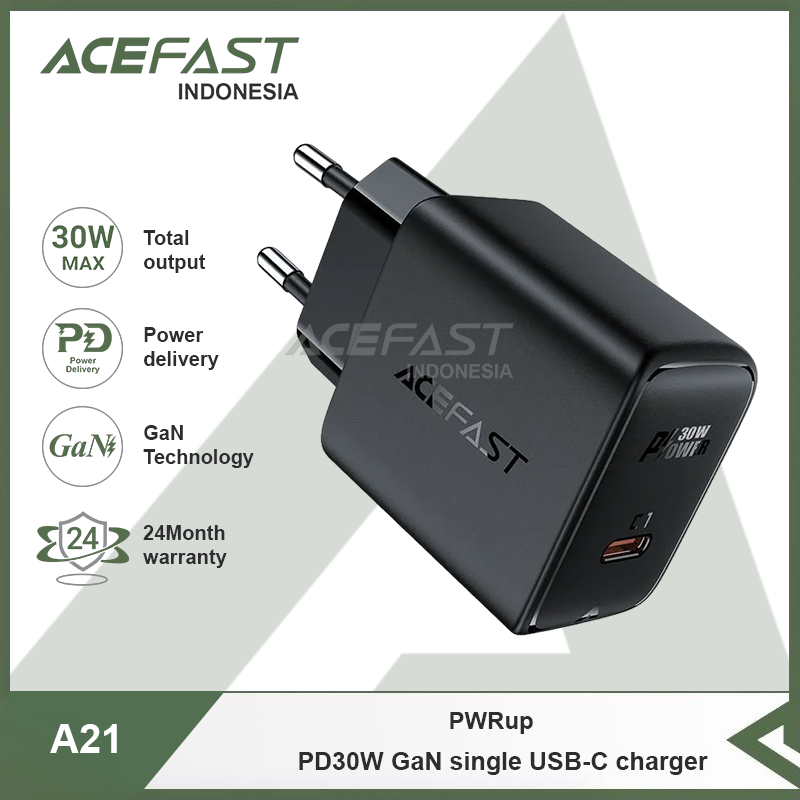Acefast Indonesia - Kepala Charger GaN PD 30W ACEFAST PWRup A21 USB-C Super Fast Charging