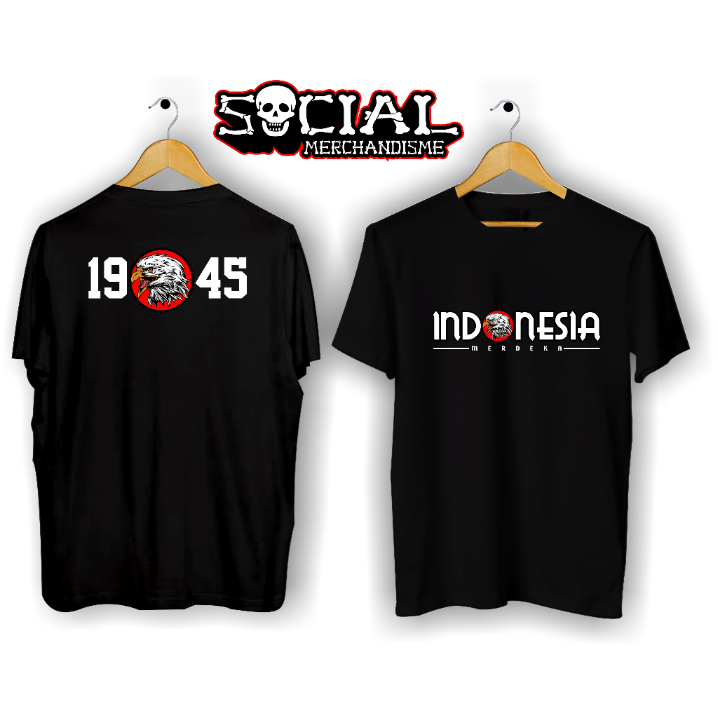KAOS INDONESIA/GARUDA/HITAM/POLOS/JAKET