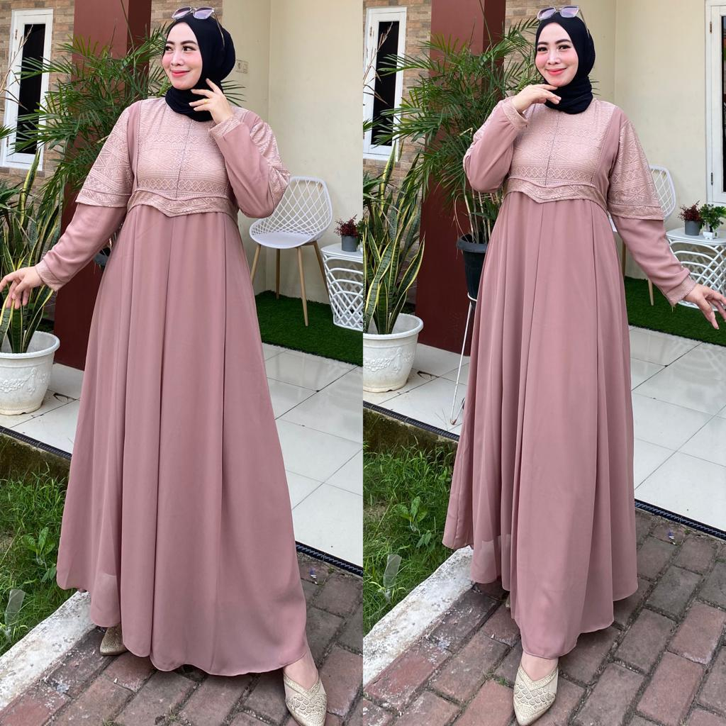 GAMIS CERUTI KOMBINASI BRUKAT CEWE TERBARU BY ALESHA FASHION