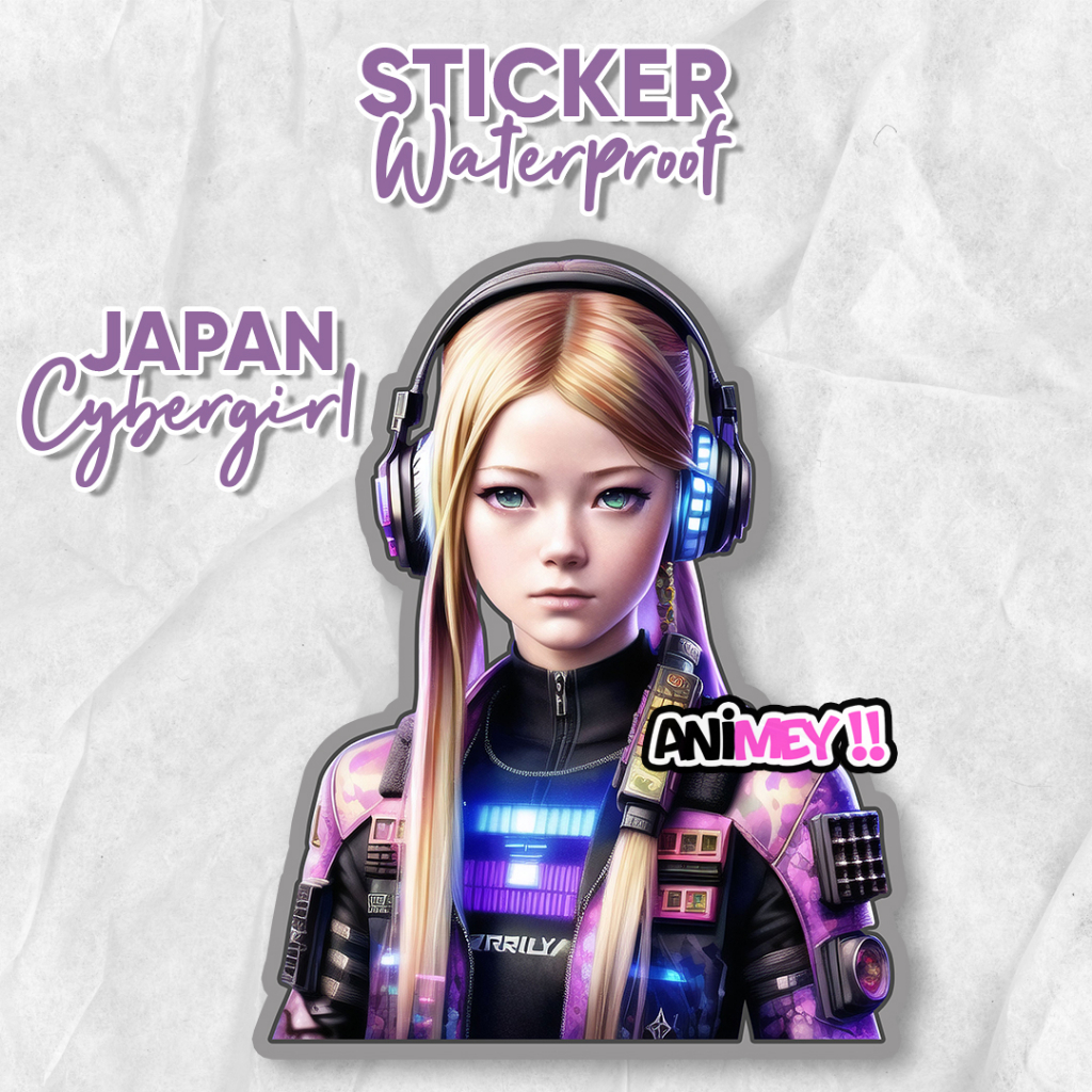 

Stiker Japan Cybergirl / Sticker Anime Waterproof