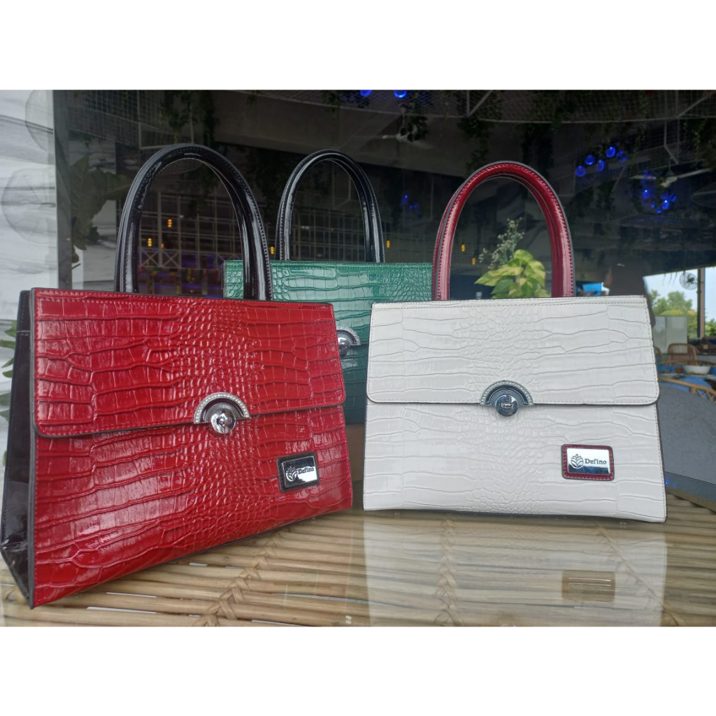 Defino Queen - Tas Selempang Wanita Import (3in1) Kulit Buaya Crocodile