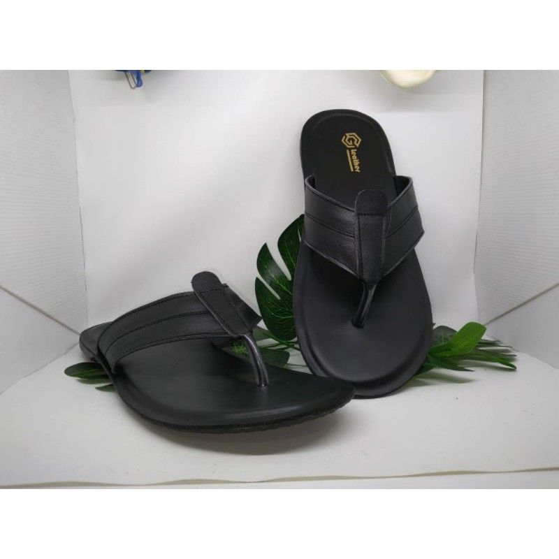 Sandal Kulit Asli / Sandal Laki Kulit Asli Garut / Sandal Kulit Sapi Premium Model Japit Cowok
