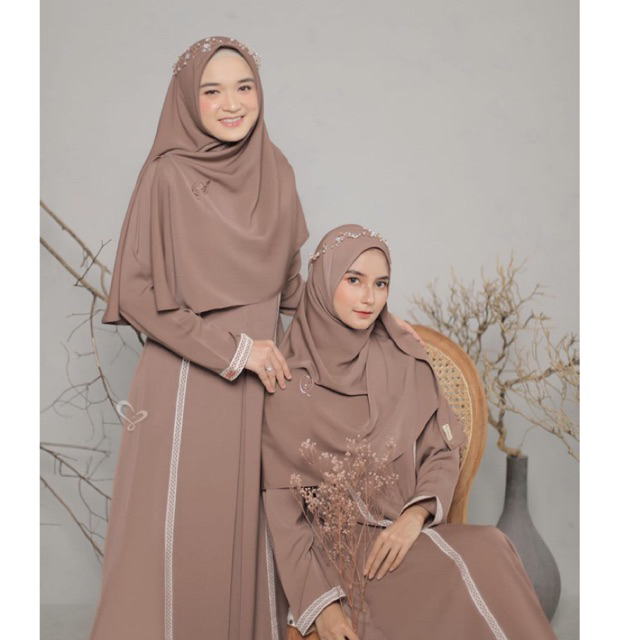 Hawa Abaya By Salvina Hijab gamis polos kombinasi tile cantik, busui frendly, abaya turkey /arab