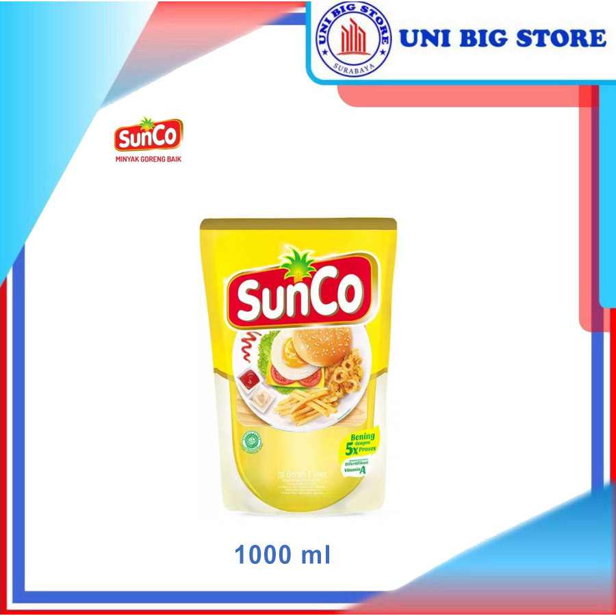 

SUNCO Minyak Goreng 1 Liter Refill ( Kemasan Isi Ulang / Pouch ) + Vitamin A