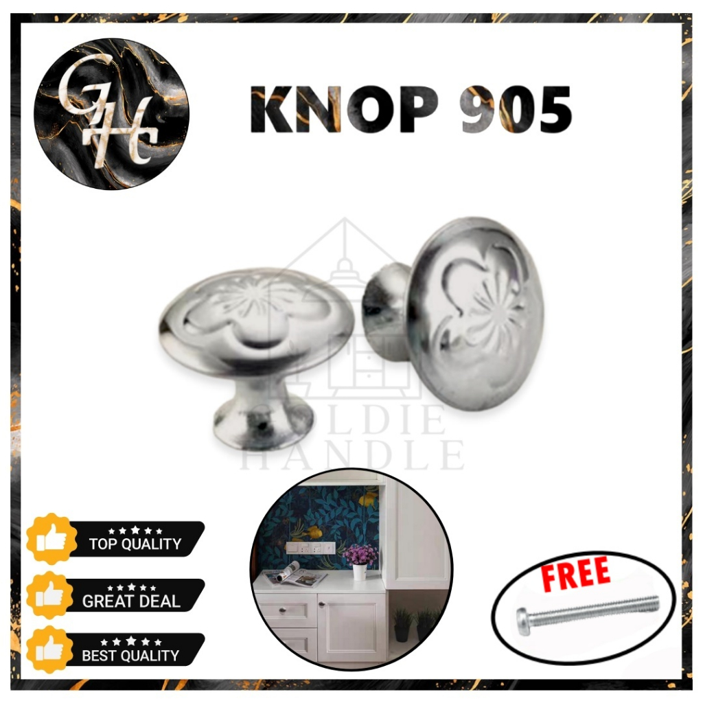 Door Knob Cabinet Drawer Knop Bunga 905 Laci Lemari Cupboard Stainless Premium Kabinet Pintu Lemari
