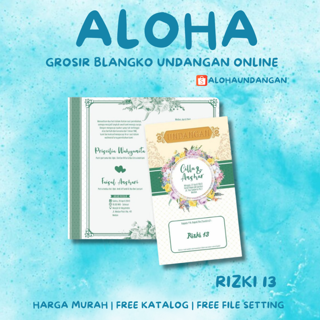 BLANGKO UNDANGAN NIKAH MURAH RIZKI 13 | Aloha Undangan