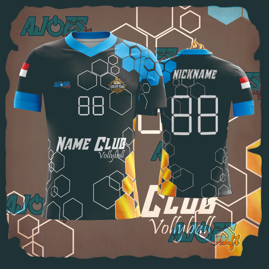 JERSEY CUSTOM (FREE DESAIN) VOLLY, FUTSAL, BASKET, PANAHAN, ESPORT, FULL PRINTING...