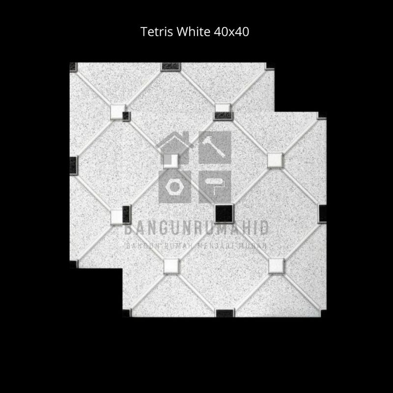 Keramik Matt/Doff Garasi Teras YHC Tetris White 40x40