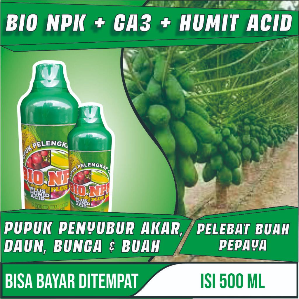 BIO NPK Kemasan 500 ML NPK Cair + Perangsang + Perekat Bio Npk Penambah Kualitas Buah Super Lebat