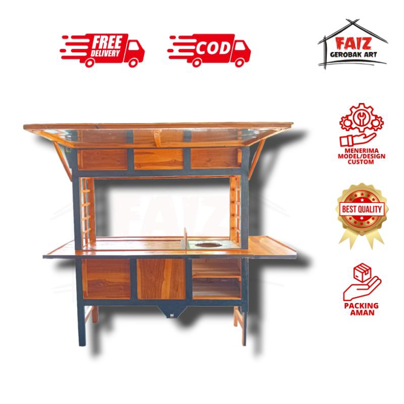 GEROBAK ANGKRINGAN SAYAP JEPANG KAYU JATI