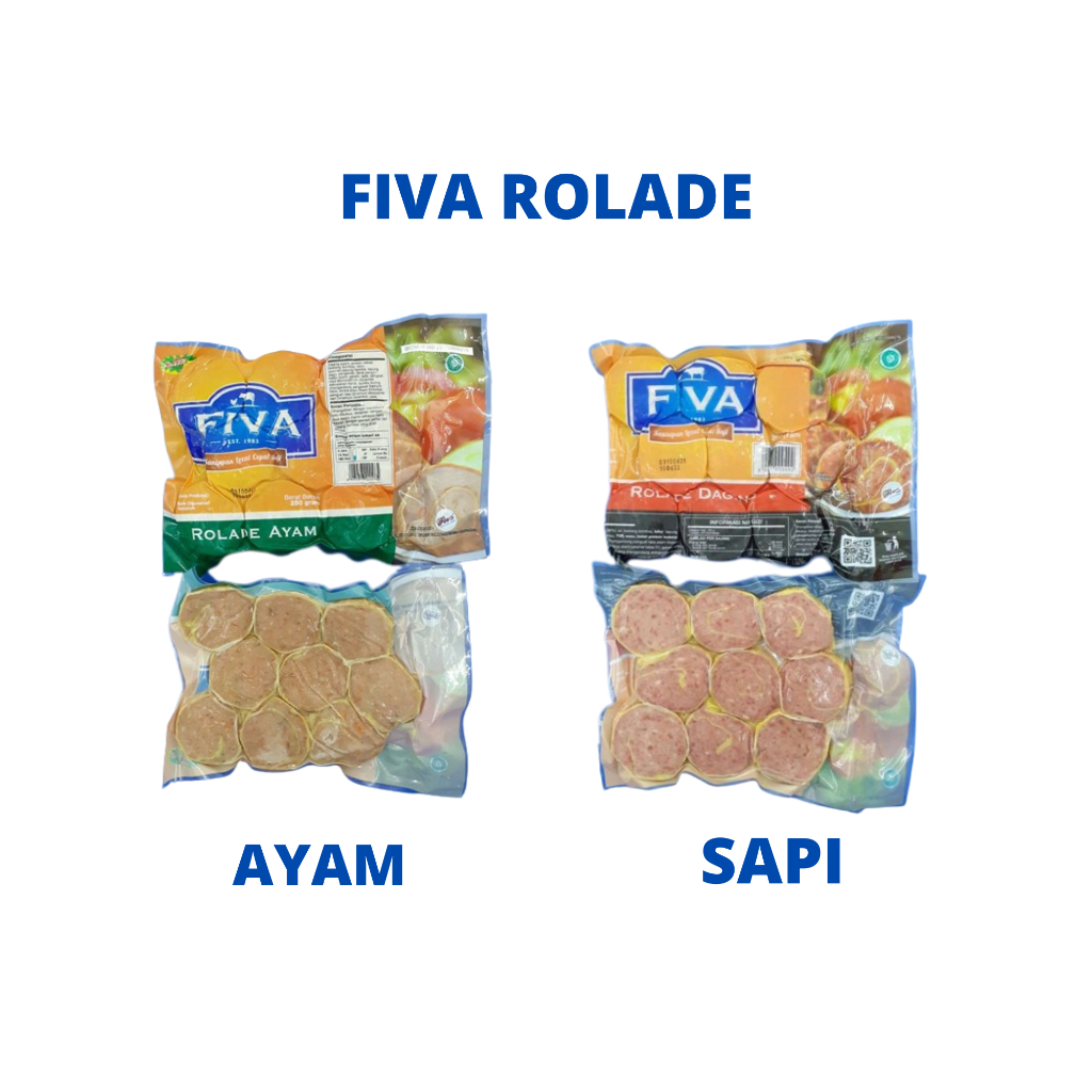 

Fiva Frozen Food Rolade Sapi / Rolade Ayam Isi 9pcs 250gr Halal MUI