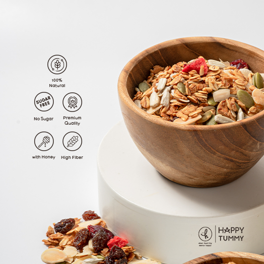 

p4yu Happy Tummy - Healthy Food Granola Gram / Chia Seed / Rolled Oat Premium