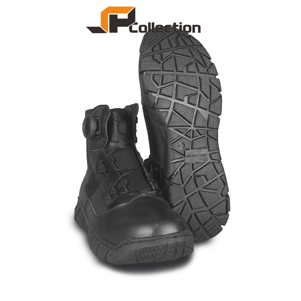 Sepatu PDL Tactical Tali Putar Mactans Merk Milestone Standart Jatah TNI POLRI KEMHAN