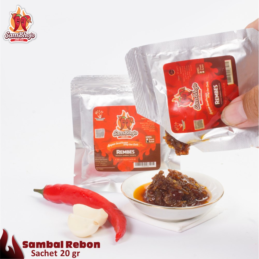 SamBhojo - Sambal Udang Rebon - Sambal Rebon Kemasan Sachet 20gr