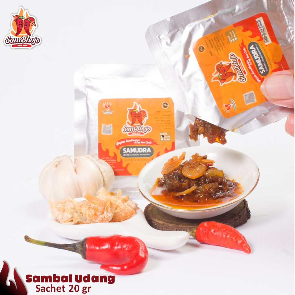 

SamBhojo - Sambal Udang Membara (Bojo Samudra) Sambal Kemasan Sachet 20gr