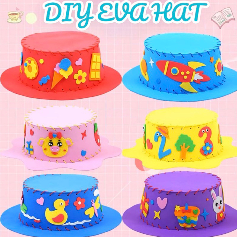 DIY Topi Eva Anak - EVA HAT - Mainan Edukasi Handmade DIY Membuat Topi Anak - Menjahit Topi - Mainan DIY Topi Eva - Mainan Prakarya Anak - Kerajinan tangan menempel