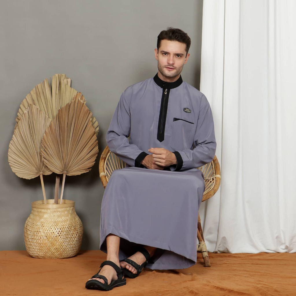 M.O - Jubah Pria Al Affa Jubah Gamis Pria Arab Hitam Polos Putih Baju Gamis Pria Terbaru 2023 Jubah 