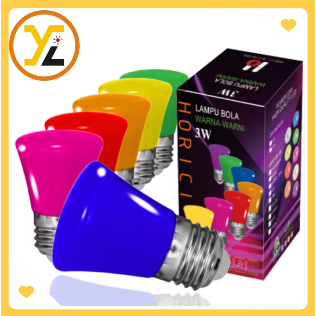 MEREK HORICI lampu bola/Lampu warna warni Led 1 set isi 7 pcs 7 warna / bola led warna warni 3w /Lam