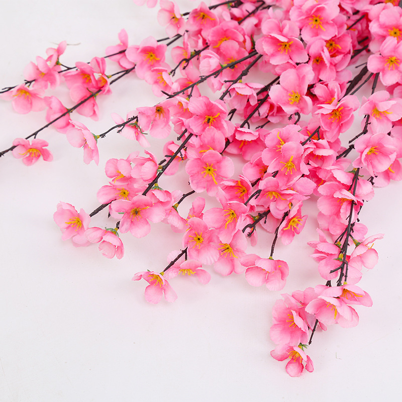 Bunga Cherry Blossom Tangkai Plastik Artifisial Daun Sakura Artificial Meihua Meihwa Imlek Tanaman Hias BG33