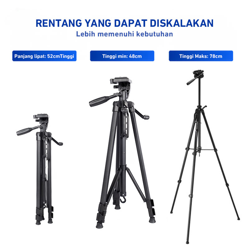 Mukava Bluetooth-Tripod 3388 handphone hp u holder Kaki Stabilizer 1. 4Meter