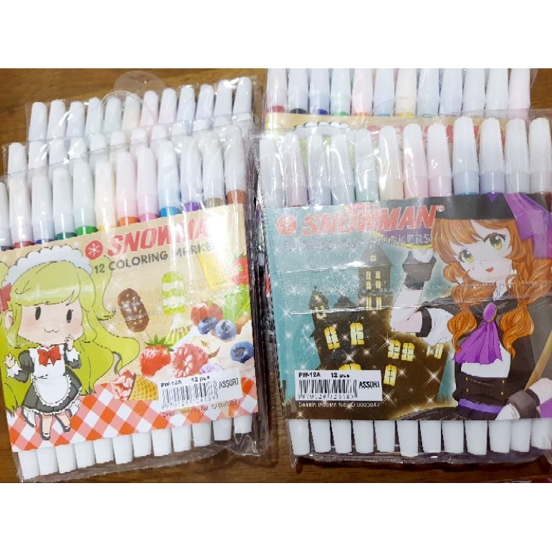 

spidol snowman 12 warna/marker/spidol kecil 12 warna/snowman