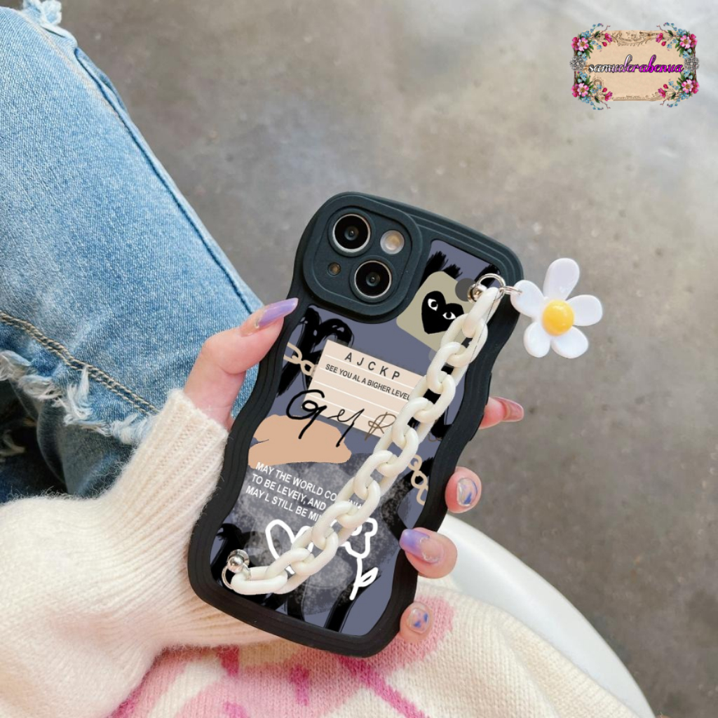 GC54 GC63 CASE CASING SILIKON WAVY WAVE CARACTER RANTAI BUNGA FOR REALME C1 A3S C2 A1K 3 5 5I 5S 6 S