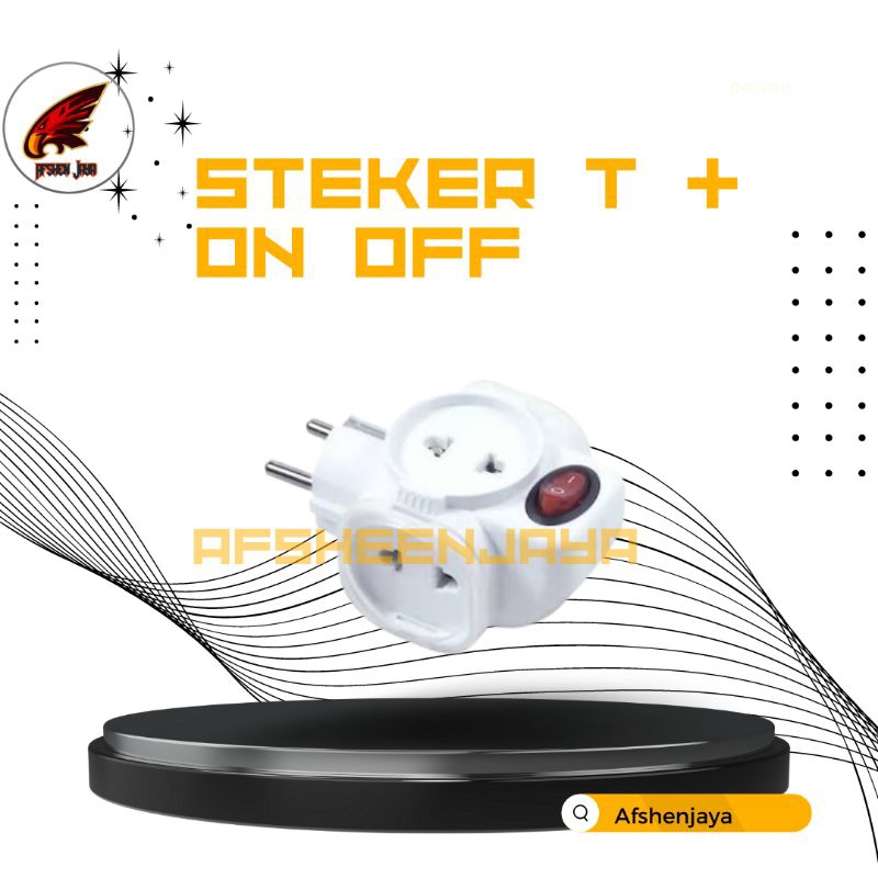 ⭐AJ⭐  STEKER-T 4 Arah + SAKLAR NEON Colokan Cabang Multi T Seteker Steker  Lampu On Of