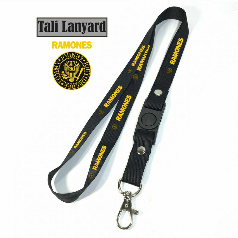 

lanyard RAMONES / tali lanyard band gantungan kunci name tag id card / pods / brand lokal