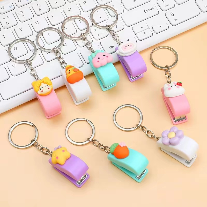 Stapler Mini Motif Kartun Stapler Set Gantungan Kunci