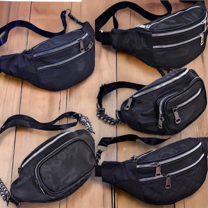 Waistbag Import Tas Pinggang Tas Dada Tas Punggung Wanita & Pria Bahan Parasut Tebal